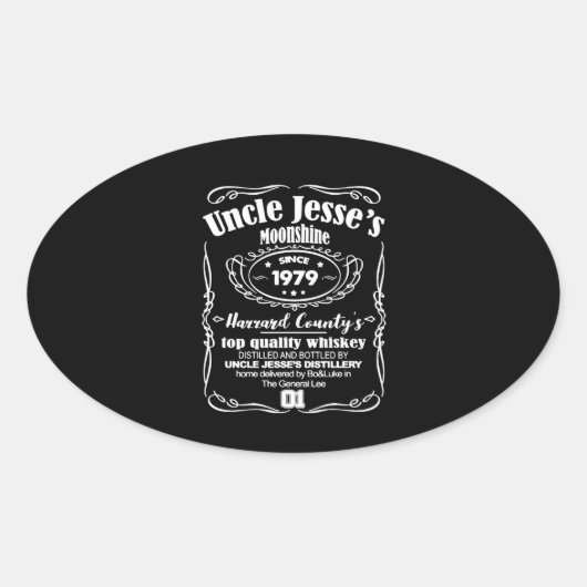 Sticker Ovale La lune de l'oncle Jesse depuis 1979 (Devant)