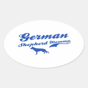 Sticker Ovale La maman berger allemande
