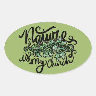 Sticker Ovale La nature est mon église