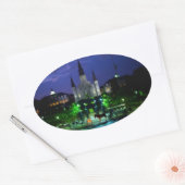 Sticker Ovale La Nouvelle-Orléans la nuit (Enveloppe)