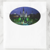 Sticker Ovale La Nouvelle-Orléans la nuit (Sac)
