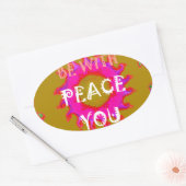 Sticker Ovale La Paix Inspirante Soyez Avec Vous Design Vector A (Enveloppe)