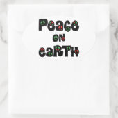 Sticker Ovale La Paix sur Terre Noël (Sac)