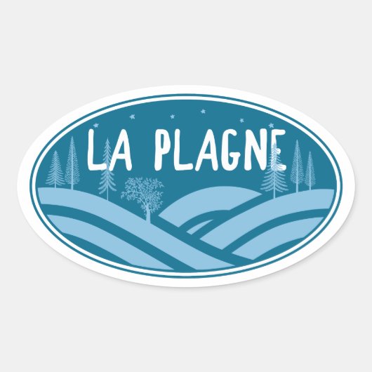 Sticker Ovale La Plagne France Outdoors (Devant)