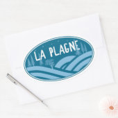 Sticker Ovale La Plagne France Outdoors (Enveloppe)