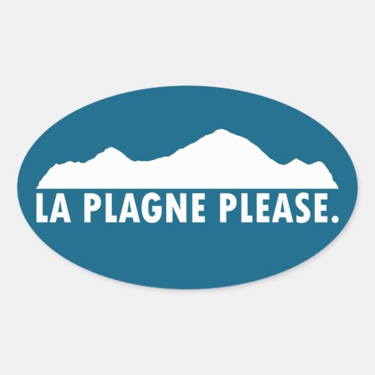 Sticker Ovale La Plagne France S'il vous plaît (Devant)