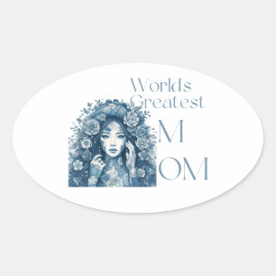 Sticker Ovale La plus grande maman du monde