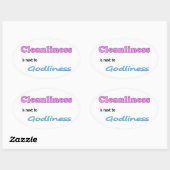 Sticker Ovale La propreté est à côté de la propreté (Feuille)