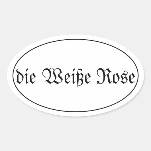 Sticker Ovale la rose blanche (Devant)