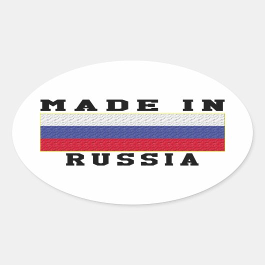 Sticker Ovale La Russie Faite Dans Les Designs (Devant)