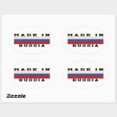 Sticker Ovale La Russie Faite Dans Les Designs (Feuille)