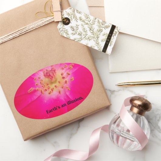 Sticker Ovale La Terre est une illusion (Cadeaux)