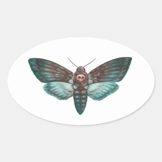 Sticker Ovale La tête de mort de Hawkmoth