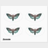 Sticker Ovale La tête de mort de Hawkmoth (Feuille)