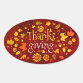 Sticker Ovale La verdure de Thanksgiving (Devant)