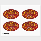 Sticker Ovale La verdure de Thanksgiving (Feuille)