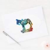 Sticker Ovale La vie est meilleure avec une mule (Enveloppe)