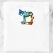Sticker Ovale La vie est meilleure avec une mule (Sac)