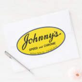 Sticker Ovale La vitesse et le chrome de Johnny (Enveloppe)