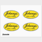Sticker Ovale La vitesse et le chrome de Johnny (Feuille)