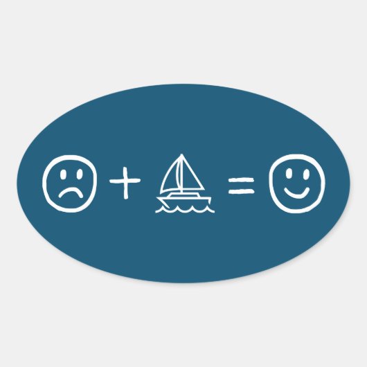 Sticker Ovale La Voile Vous Rend Heureux (Devant)