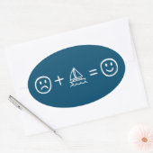 Sticker Ovale La Voile Vous Rend Heureux (Enveloppe)