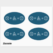 Sticker Ovale La Voile Vous Rend Heureux (Feuille)