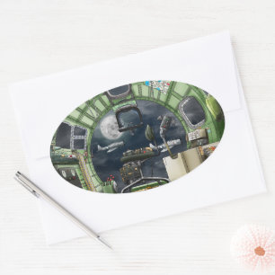 Sticker Ovale La vue de Bombardier B-17