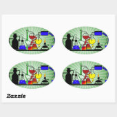 STICKER OVALE LAB WARE - LABORATOIRE GLASSWARE MAD SCIENTIFIQUE (Feuille)