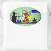 STICKER OVALE LAB WARE - LABORATOIRE GLASSWARE MAD SCIENTIFIQUE (Sac)