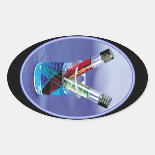 Sticker Ovale Laboratoires de Tubes et Beaker (Devant)