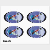 Sticker Ovale Laboratoires de Tubes et Beaker (Feuille)