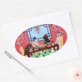 Sticker Ovale Labrador Chinese Restaurant (Enveloppe)