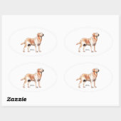 Sticker Ovale Labrador Retriever (Feuille)