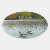Sticker Ovale Lac Forest. (Devant)