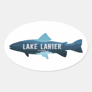 Sticker Ovale Lac Lanier Poissons Géorgie