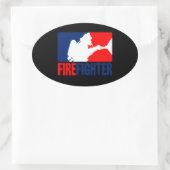 Sticker Ovale L'action des pompiers (Sac)