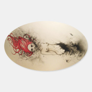 Sticker Ovale Lady Lazarus