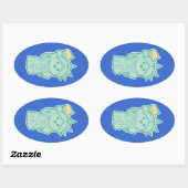 Sticker Ovale Lady Liberty (Feuille)