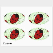 Sticker Ovale Ladybug (Feuille)