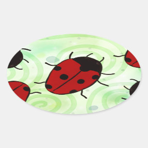 Sticker Ovale Ladybug