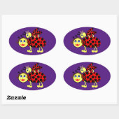 Sticker Ovale Ladybugs (Feuille)