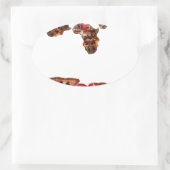 Sticker Ovale L'Afrique en mouvement : Carte Kaleidoscope (Sac)