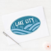 Sticker Ovale Lake City Colorado Extérieur (Enveloppe)