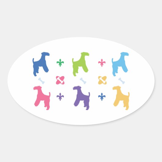 Sticker Ovale Lakeland Terrier (Devant)
