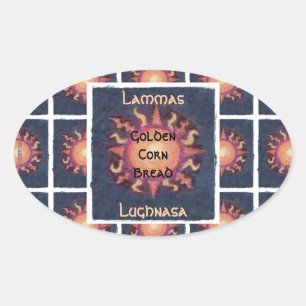 Sticker Ovale Lammas/Lughnasa Sun Harvest Pagan