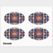 Sticker Ovale Lammas/Lughnasa Sun Harvest Pagan (Feuille)