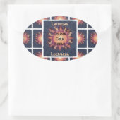 Sticker Ovale Lammas/Lughnasa Sun Harvest Pagan (Sac)