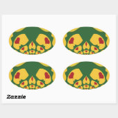 Sticker Ovale L'amour à Rasta Couleurs : Coeurs de reggae (Feuille)