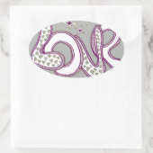 Sticker Ovale L'amour dans le style années 1960 (Sac)